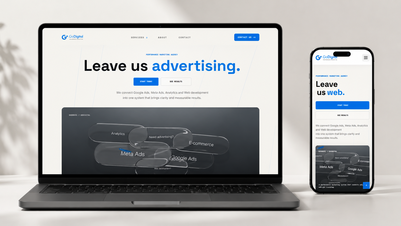 GoDigital.ba digital marketing agency website design